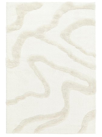Tapis Shaggy Ginori Blanc Écru Grand Oeko-Tex