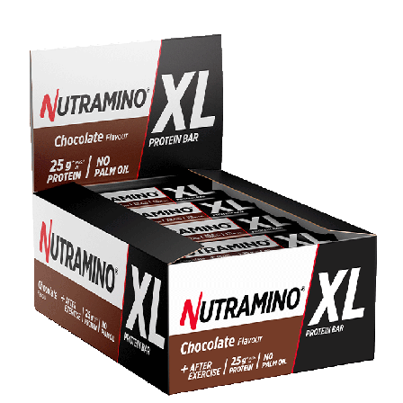Proteinbars Nutramino Fitness Nutrition 16 x XL Proteinbar 74 g, Chocolate - Bodyman.dk