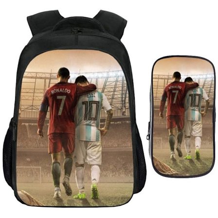 2 stk. Fodbold Print Skole Rygsæk Stor Kapacitet Rygsæk Y