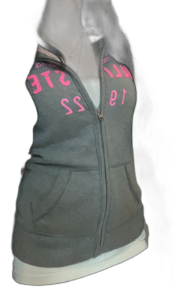 Snygg grå och rosa Hollister zip up