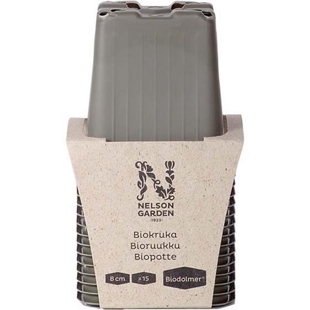 Nelson Garden 700236 Bioruukku vihreä 8 cm, 15 kpl, Kasvatus
