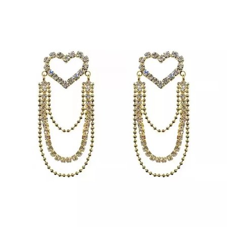 Hule øreringe med hjerter og kæder til nytårsfest