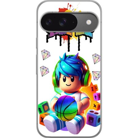 Kompatibelt Mobilskal till Google Google Pixel 9 Färgstark Roblox-illustration med spelkaraktär, leksaker och energi, perfekt för spelentusiaster o