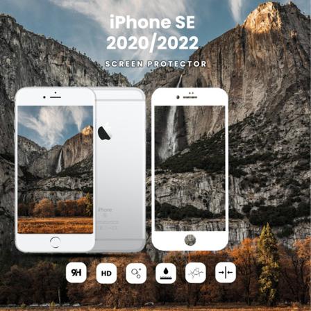 Iphone Se 2020 Vit - Härdat Glas 9h-super Kvalitet 3d Skärmskydd