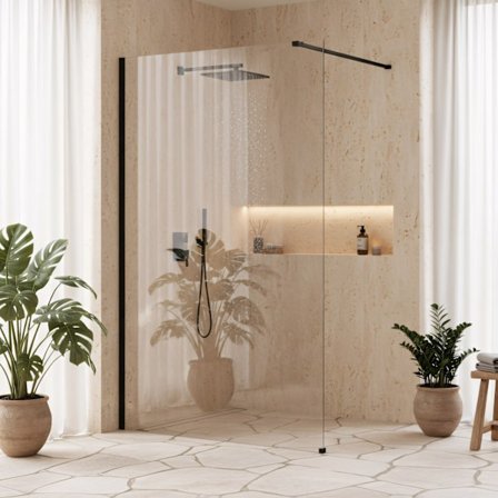 Suihkuseinä Rea Flexi 120 Musta