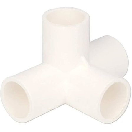4-veis PVC-kobling med 20 mm indre diameter for bygging av kraftige drivhusrammer, møbler og forbindelser - 10 stk, hvit