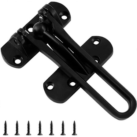 Swing-ovien lukko ja salpa kodin turvallisuutta varten, oven vahvistuslukko, turvallisuus lapsille, musta