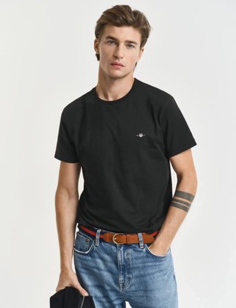 GANT Slim Shield Ss T-Shirt - Black - M