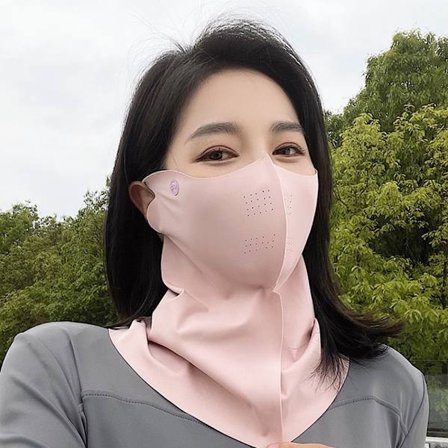 UV-resistent maske, moteriktig solskjermingsmaske for menn og kvinner, pustende materiale (rosa)