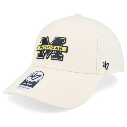 47 Brand - White adjustable Gorra - Michigan Wolverines Michigan 47 Mvp Cap Natural Adjustable @ Hatstore