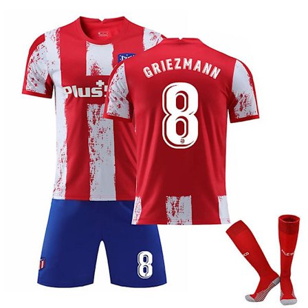 Antoine Griezmann#8 Tröja Hemma fotboll T-shirts för män Jersey Set 18(100-110CM)