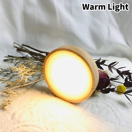 Natlysholder Belysning Træ Led Lys Base Massivt træ LED