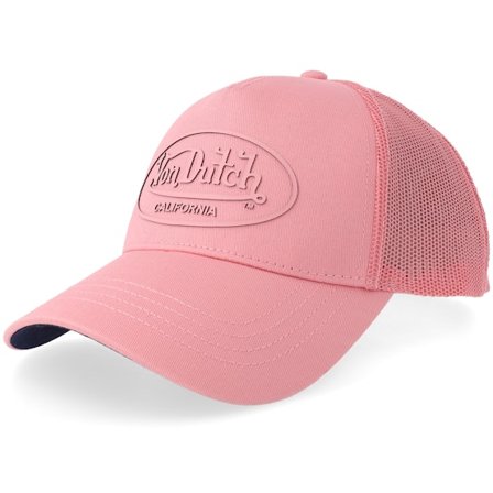 Von Dutch - Rosa trucker Caps - Rubber Oval Logo Pink Trucker @ Hatstore