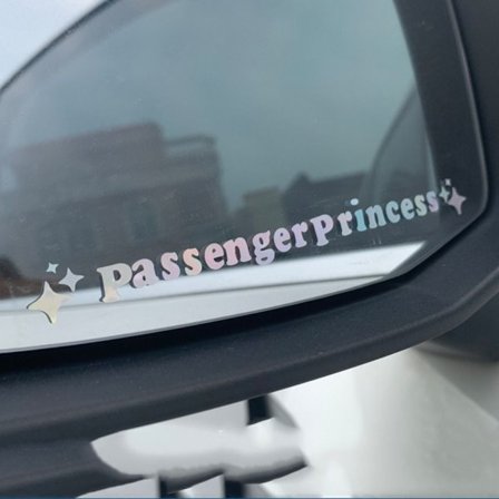 6 kpl Passenger Princess -tarrat, kirjaimet, auton peili, värikäs
