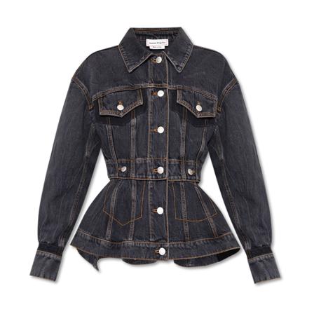 Alexander McQueen Denim Jakke Grå, Dame