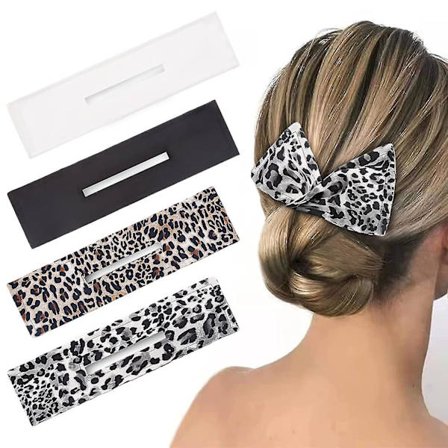 Deft Bun. 4 stk. Hårbolle-mager Fransk Frisure Twist Hårværktøj Leopard