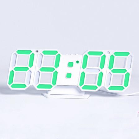 3D LED veggklokke 7 farger med fjernkontroll, digital alarmklokke