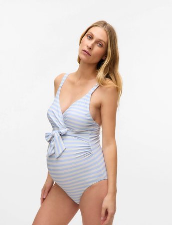 Mamalicious Mlkathy Tess Padded Swimsuit 2F - Blue - XS