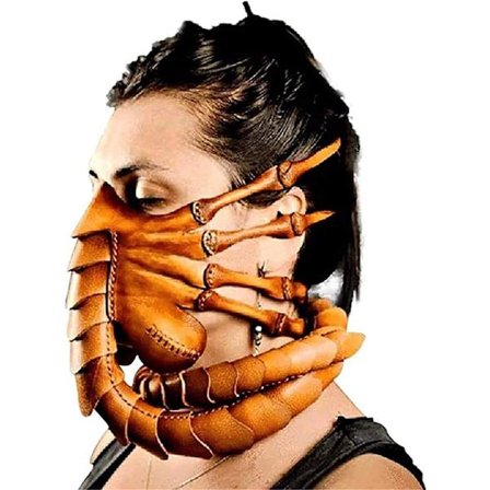 Facehugger håndsydd skinnmaske skrekk Halloween Alien kostyme skinn Scorpion maske skummel Cosplay Pro