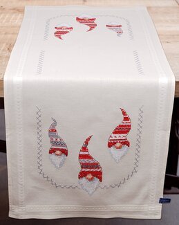 Stickpackung Tischläufer Weihnachtsmützen