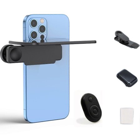 Speileffektlinse for smarttelefonkameraer hvor som helst, justerbart HD-glass speilklippsett for fotografering, for smarttelefon