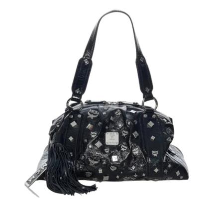 MCM Pre-owned, Pre-owned Leather shoulder-bags Zwart, Dames, Maat:ONE Size,Canvas