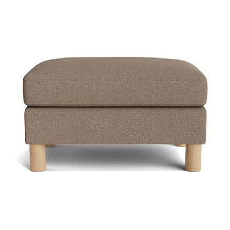 Haven Pouf Hocker in Loop Dunkelbeige, moderner skandinavischer Stil für Wohnzimmer, bequemer Sitzpouf mit 44cm Höhe, zeitloses Design