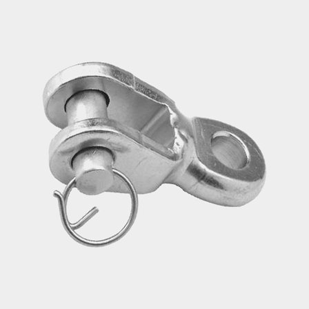 Toggle med öga 12mm i 316 rostfritt stål för rigg, inkluderar riggbult och låsring, hållbar silverfärgad finish