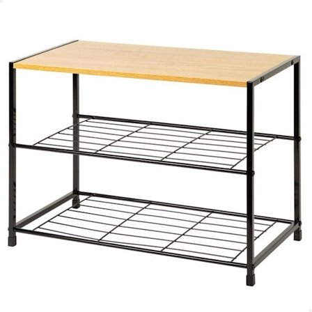 Industriel skoholder - AKTIVE - 63x30x43 cm - 3 hylder - Træ og stål - Sort - Kapacitet 8 kg