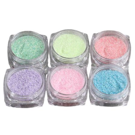 6pcs Nail Sequins Stylish Thin Plastic Shiny Nail Glitter Powder For Home