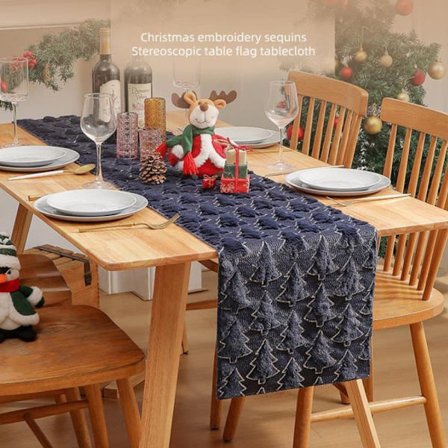 Premium Jule Bordløber – Blød Plys Løber til Indendørs & Udendørs, Julefrokost, Køkken & Spisebord Dekoration_TF_TF