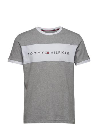 Cn Ss Tee Logo Flag Underwear Night & Loungewear Pyjama Tops Grå Tommy Hilfiger