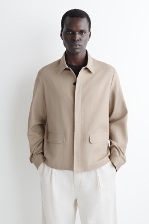 COS Relaxed Cotton Overshirt in Beige - Men