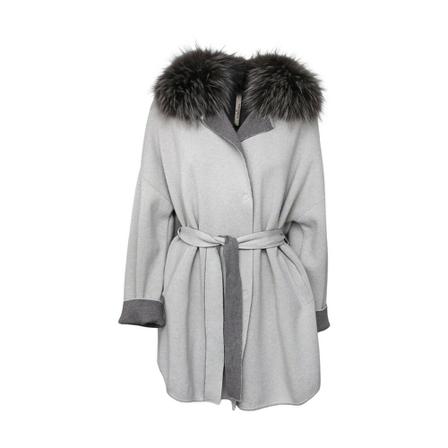 Suprema Belted Coats Grå, Dame Uldfrakker