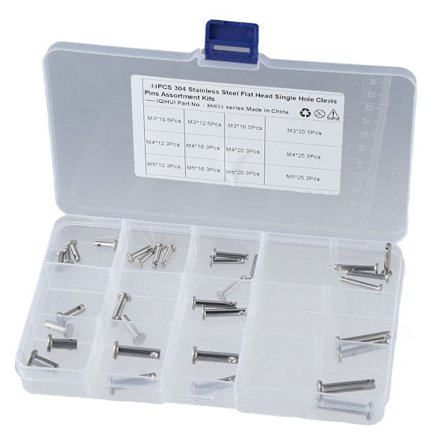 44stk Clevis Pins Steel Pin Sortiment Kit