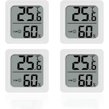 ING Fire-delt sæt af termometre Termometer Termometer Hygrometer Stor LCD-skærm Celsius-visning til drivhus, planteskole, have og kælder (hvid)