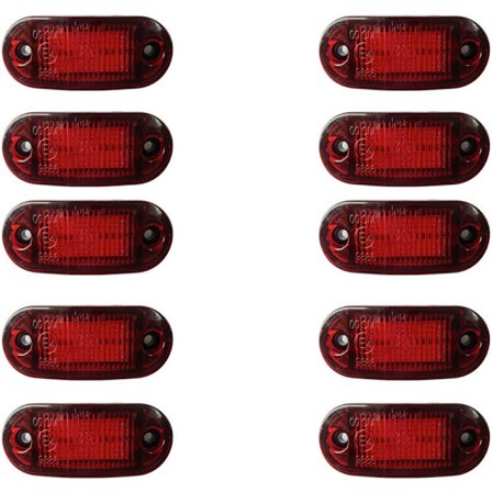 10 Röda positionsljus för släpvagn 12-30V LED Sidomarkeringsljus Backljus Bakljus för bil lastbil släp husbil