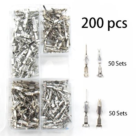 200 stk. Bilskjøter Ledningsterminal 1.5/3.5 Serie Elektrisk Hunn- og Hann- Krympeterminal Med TE-pinner Uisolert