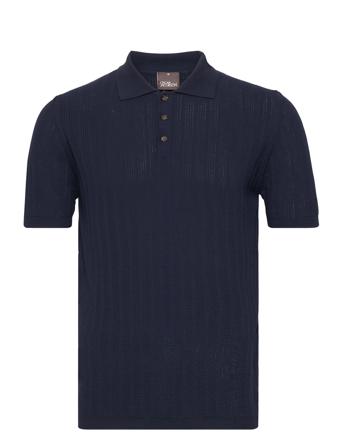 Tipper Structure Poloshirt S-S Knitwear Short Sleeve Knitted Polos Marineblå Oscar Jacobson*Betinget Tilbud