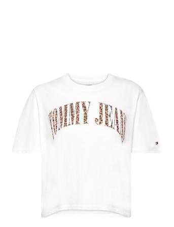 Tjw Cls Leo Ss T-shirts & Tops Short-sleeved Hvit Tommy Jeans*Betinget Tilbud