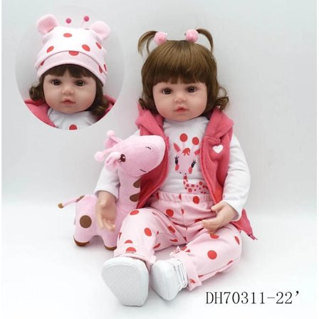 47 cm Reborn Baby Doll - Pehmeä silikoni taapero, elävä lahja tytöille, täydellinen jouluyllätys