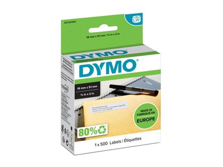 DYMO Etikett LW 19x51mm 500/fp - Lyreco - Kontorsmaskiner - Etikettskrivare och etiketter - Etiketter - Dymo
