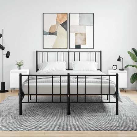 vidaXL Sängbord 2 st vit 40x30x50 cm konstruerat trä