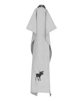 Kökshandduk Helge med broderat motiv 1-pack återvunnen Grå - Recycled by Wille