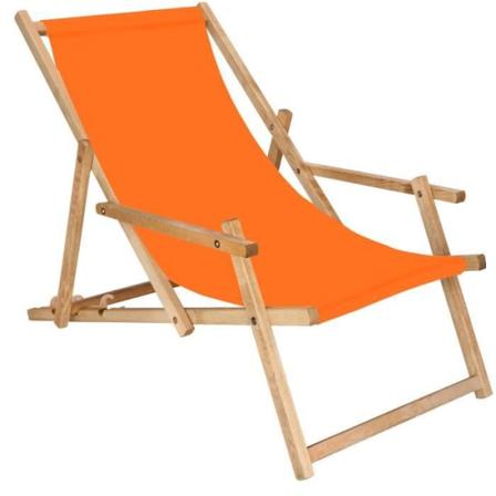 SPRINGOS Garden Deckchair Kokoontaittuva kansituoli kyllästettyä puuta Käsinojilla - oranssi orange