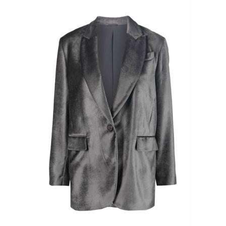 Brunello Cucinelli, Blazer Tertiopelo Grijs, Dames, Maat:S