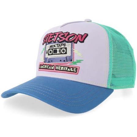Stetson - Svart trucker Keps - Mix Tape Blue/Lilac A-Frame Trucker @ Hatstore