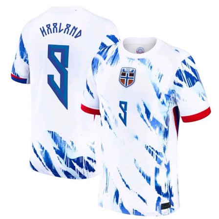 24-25 Norges landslags bortedrakt Barn Voksne No.9 Haaland Borte 16 No.9 Haaland Away