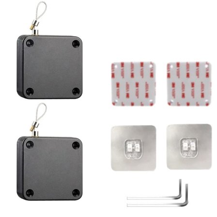 Automatisk dörrstängare, 2 st, med dragsko, 800 g och 1200 g