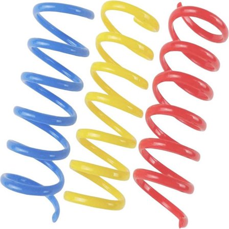 Kattefjerlegetøj (60-pak), legende spiraler til killinger, der bider, jagter og leger aktivt og sundt, farverige 2-tommers spiraler